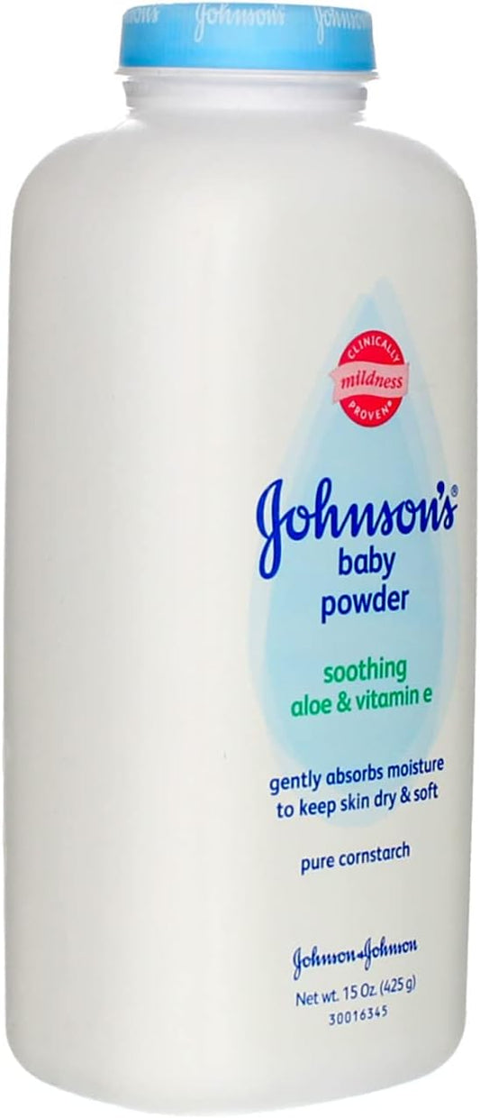 Johnsons Baby Powder Aloe Vitamin E,15 Oz (4 Pack)