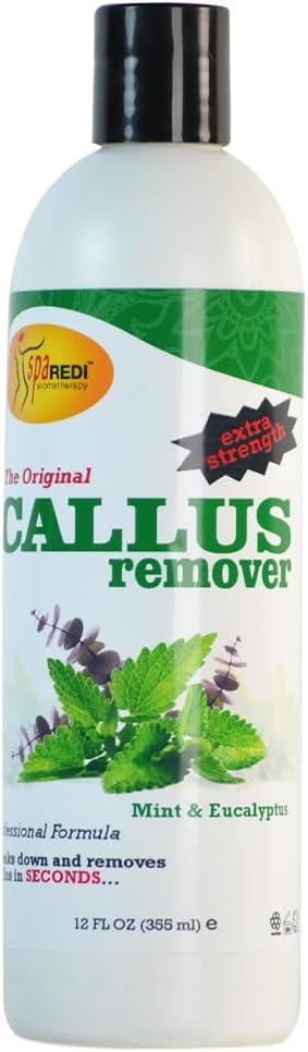 Spa Redi - Callus Remover For Feet Gel, Mint And Eucalyptus, 12 Oz - Professional Pedicure Foot Care - Removes Toughest Calluses In Seconds And Smooths Dry Cracked Heels