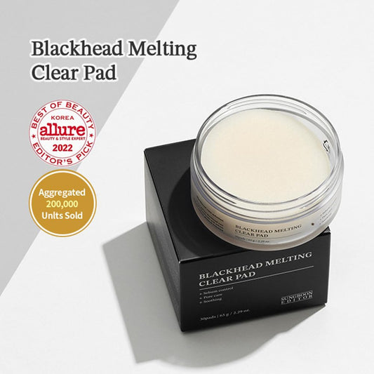 Sungboon Editor Blackhead Melting Clear Pad 65G(30 Counts) | Blackhead Remover Pad, Pore Minimizing | Deep Cleansing & Pore Unclogging | Clears Blackhaed | Korean Skincare