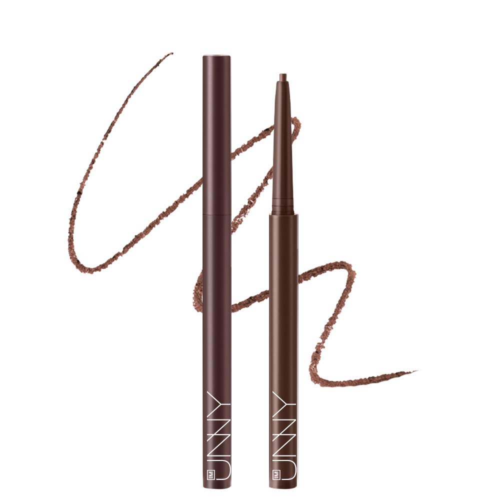 Im Unny Skinny Fit Slim Eyeliner Pencil S03. Mocha Brown, All Day Waterproof, Smooth Easy Drawing, Long Lasting Gel Soft Touch Vivid Color, 1 Count Korean Makeup