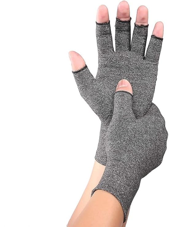 VALUEVIBES Compression Gloves for Women and Men, Open-Finger Gloves, Carpal Tunnel, Open-Finger Arthritis Gloves-1 Pair