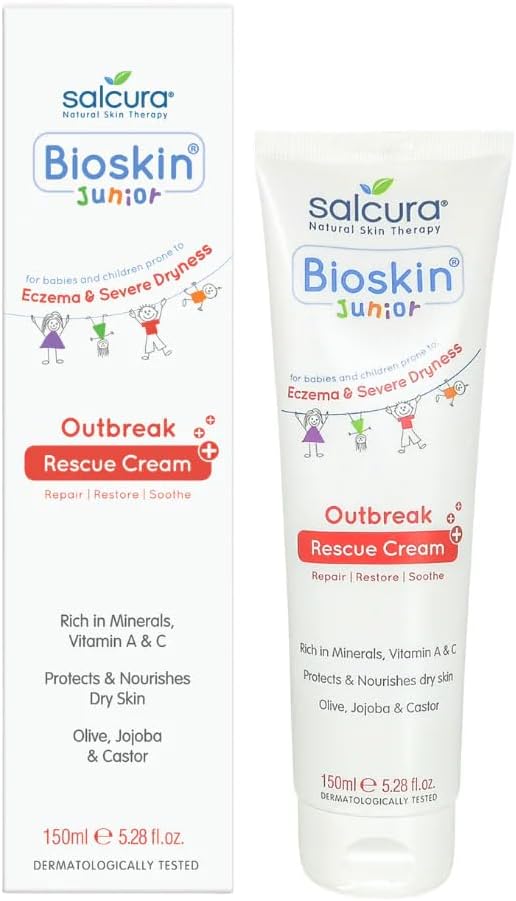 Salcura Natural Skin Therapy, Bioskin Junior Outbreak Rescue Cream, Packed With Natural Ingredients, Soothes Irritation, Nourish & Sooth Dryness & Flakiness, Supports The Skin Back To Health 50Ml