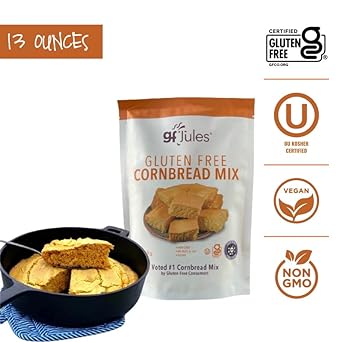 gfJules Certified Gluten Muffin Mix and Cornbread Mix | No Grit, Non-GMO, Vegan & Kosher | Voted #1 by Gluten Free & Celiac Consumers