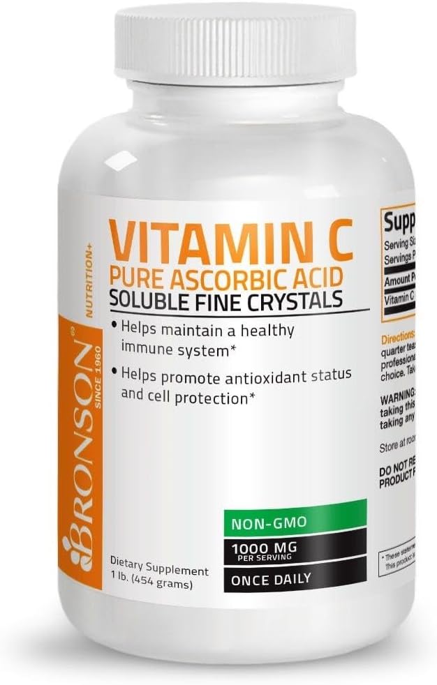 Vitamin C Powder Pure Ascorbic Acid Soluble Fine Non GMO Crystals – Promotes Healthy Immune System and Cell Protection – Powerful Antioxidant - 1 Pound (16 Ounces) : Health & Household