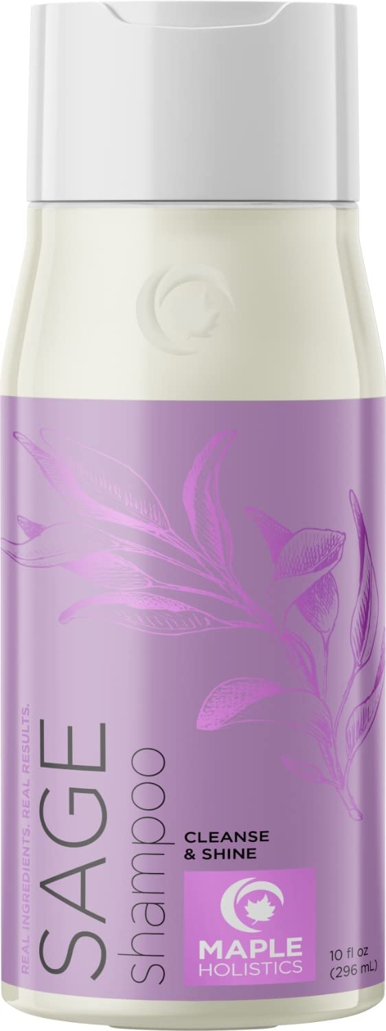 Maple Holistics Sage Shampoo For Dandruff, Oily Hair And Flaky Scalp, 10 Oz - Sulfate Free Volumizing Shampoo With Natural Ingredients, Essential Oil For Men And Women