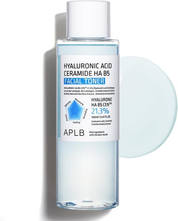 Aplb Hyaluronic Acid Ceramide Ha B5 Facial Toner | Hyaluronic Ha B5 Cen™ 21.3% 5.41 Fl.Oz/Korean Skincare, Replenishing Moisture, Revitalize For Gentle And Improve Skin Texture