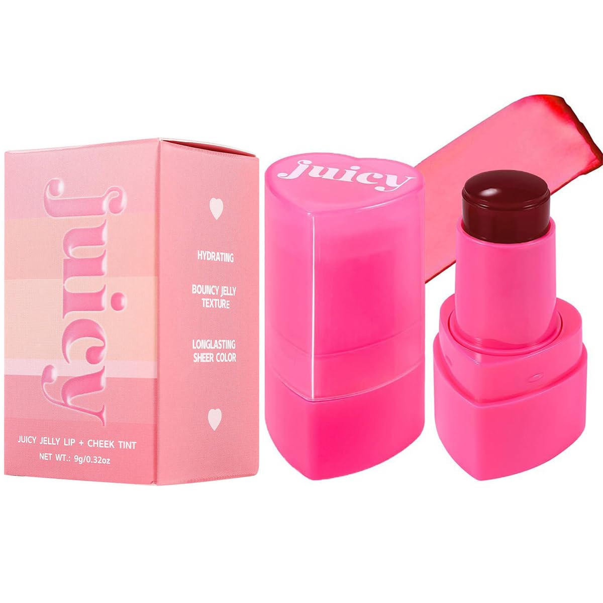 Cooling Water Jelly Tint Blush, Multi-Use Juicy Lip + Cheek Tint, Hydrating & Bouncy Jelly Texture, Long-Lasting Sheer Color, 0.32 Oz (# 05, 0.32 Oz)