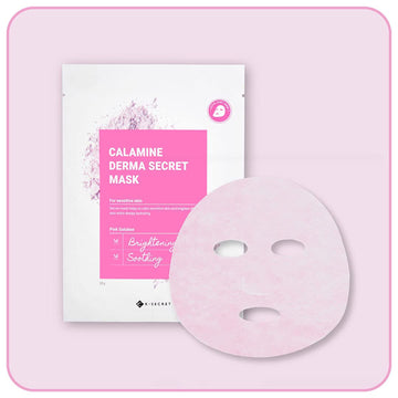 Ksecret Calamine Derma Secret Mask (10 Sheets), 1Sheet = 25G / 0.88Oz. | Korean Skincare | Facial Sheet Masks For Hydrating And Refreshing