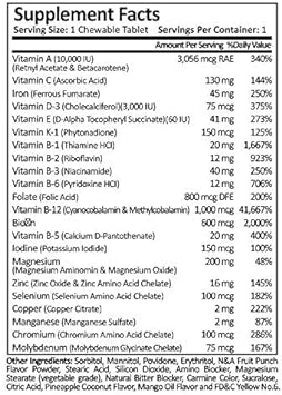 ProCare Health Once Daily Bariatric Multivitamin | Chewable | 18mg l Fruit Punch (90ct) : Health & Household