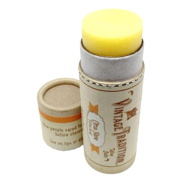 Vintage Tradition Moisturizing Beef Tallow Lip Balm – Tube Lip Moisturizer With Citrus & Lavender Essential Oil Blend Hydrates & Soothes Dry Lips – Grass-Fed Tallow Balm For Skin Care, 0.5 Fl. Oz