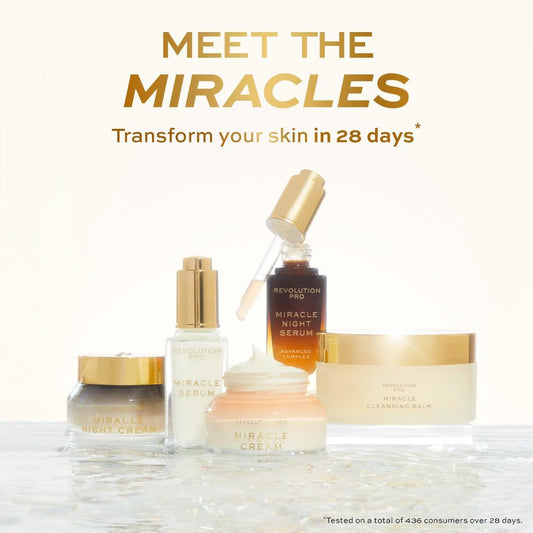 Revolution Pro, Miracle Cream, Hydrating & Beautifying Face Cream, Reduces Dull Complexions, Lightweight Formula, Contains Hyaluronic Acid & Niacinamide, 100Ml