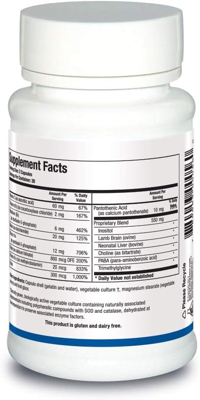 Biotics Research Bio Ggg B B Complex, Biochemically Activated Forms Of B Vitamins. Thiamin, Riboflavin, Niacin, B6, B12, Folate. Produce Energy, Optimize Positive Mood,Cardiovascular Health 60 Capsule