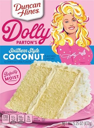 Duncan Hines Dolly Parton'S Favorite Southern-Style Coconut Flavored Cake Mix, 15.25 Oz