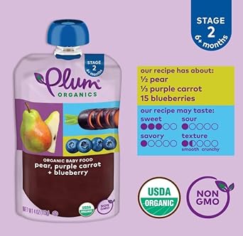 Plum Organics Baby Food Meal Variety Packs - Stage 2 Fruit/Veggie Pouches, 3 Flavors (18 Pack) & Tots Mighty 4/Mighty Morning Pouches, 3 Flavors (18 Pack)