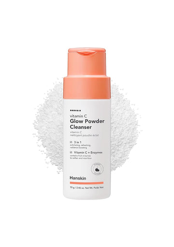 Hanskin Vitamin C Glow Powder Cleanser - Gentle Face Wash For Brightening & Radiant Skin, Papaya Enzyme Powder Facial Cleanser For Dry Skin, Exfoliating & Refreshing Korean Skincare [2.36 Fl Oz.]