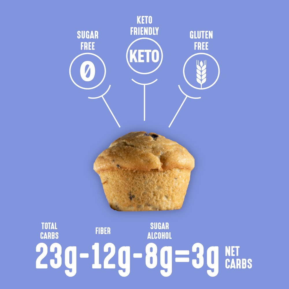 Lakanto Sugar Free Blueberry Muffin Mix - Naturally Flavored, Sweetened with Monk Fruit Sweetener, Keto Diet Friendly, 3 Net Carbs, Gluten Free, Breakfast Food, Delicious, Easy to Make (12 Servings) : Grocery & Gourmet Food