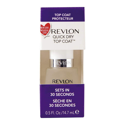 Revlon Top Coat Nail Polish, Quick Dry Nail Polish, Chip Resistant & Longwear Formula, High Shine Finish, Quick Dry Top Coat, Clear, 0.5 Fl Oz