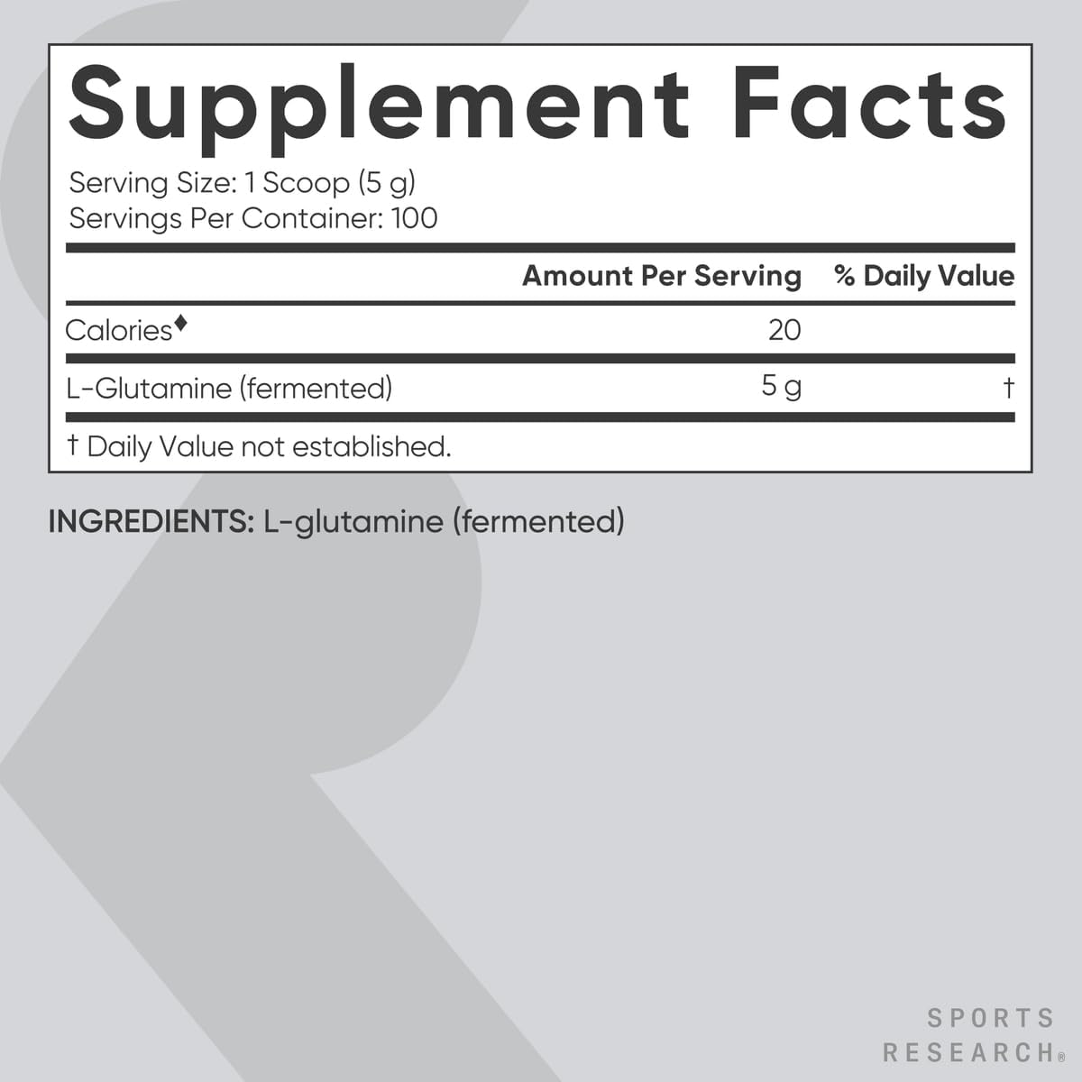 Sports Research L-Glutamine - Workout Recovery, Immune Health & Gut Health Support - 5 G Per Serving - 17.64 Oz : Health & Household