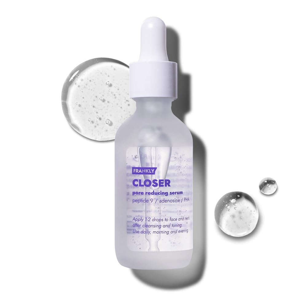 Frankly Closer Serum Jumbo-Pore Minimizing, Anti-Aging, Elasticity, Hydration, Plump&Dewy Skin |9 Peptides, Vegan Collagen, Pha |Non-Comedogenic&Derm Tested Korean Skincare |All Skin Types |2.03 Fl.Oz