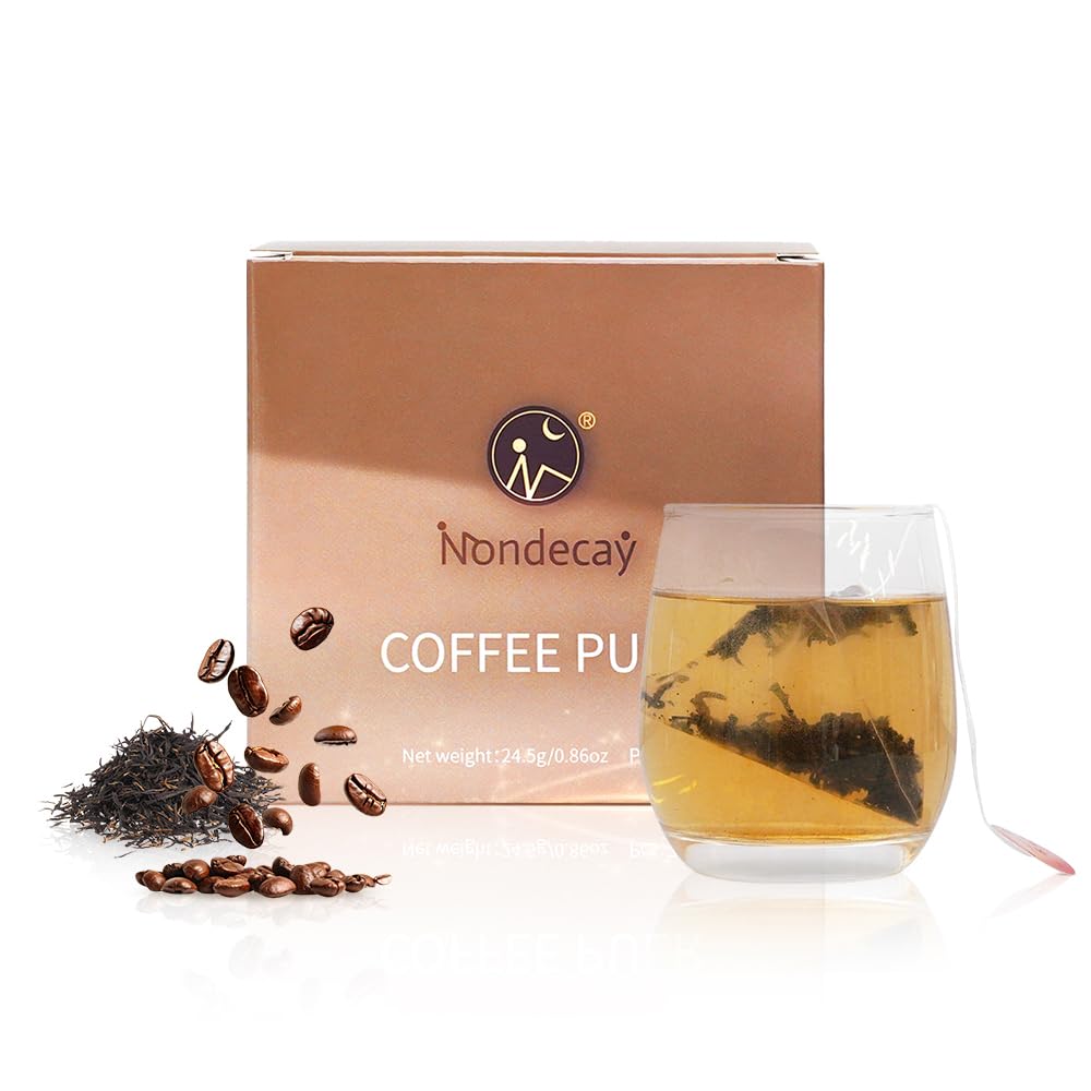 Coffee Puer|Nondecay Tea Sampler With 7 Pyramid Tea Infuser Bags - Fruit, Herb And Flower Tea For Cold Brew & Hot Brew, Birthday, Hostess And Co-Worker Fall Gifts