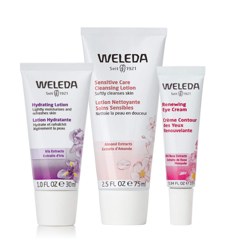 Weleda Calm and Hydrate Face Collection, Sensitive Care Cleansing Lotion, Renewing Eye Cream, Hydrating Facial Lotion : Beauty & Personal Care