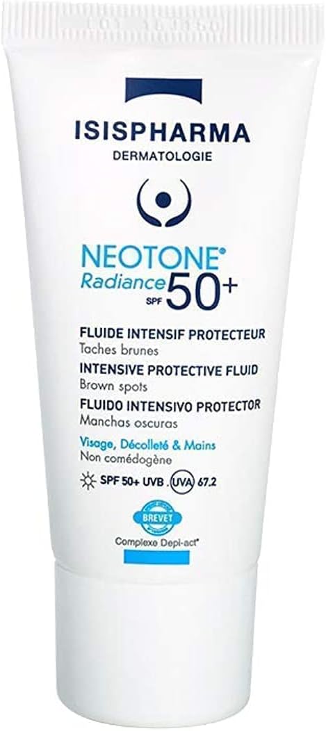 Isispharma Neotone Radiance Spf 50+ - Spf Moisturizer Face - Uv, Uvb And Blue Light Protection - Spf 50 Sunscreen For Sensitive Skin - Anti Dark Spot - Made In France