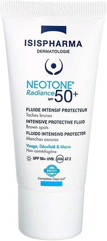 Isispharma Neotone Radiance Spf 50+ - Spf Moisturizer Face - Uv, Uvb And Blue Light Protection - Spf 50 Sunscreen For Sensitive Skin - Anti Dark Spot - Made In France