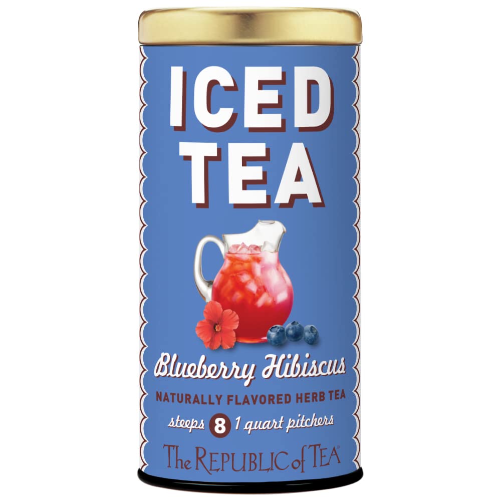 The Republic Of Tea - Blueberry Hibiscus Iced Tea, 8 Tea Bags, Herbal Tea, Caffeine Free