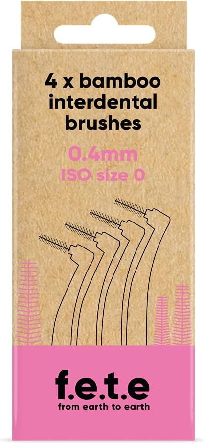 F.E.T.E | Pink Iso Size 0-0.40Mm Bamboo Interdental Brushes | Biodegradable & Compostable Handle | Recyclable Soft Bristles | Sustainable | Vegan