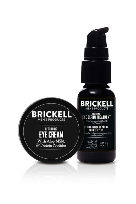 Brickell Men'S Restoring Eye Routine For Men, Eye Serum And Eye Cream For Men, Natural And Organic, Unscented, Men'S Skin Care Gift Set