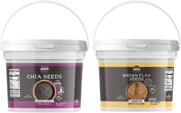 Birch & Meadow Brown Flax Seeds & Chia Seeds Bundle, 1 Gallon Each, Versatile Ingredients, Oatmeal & Smoothies, Flavorful