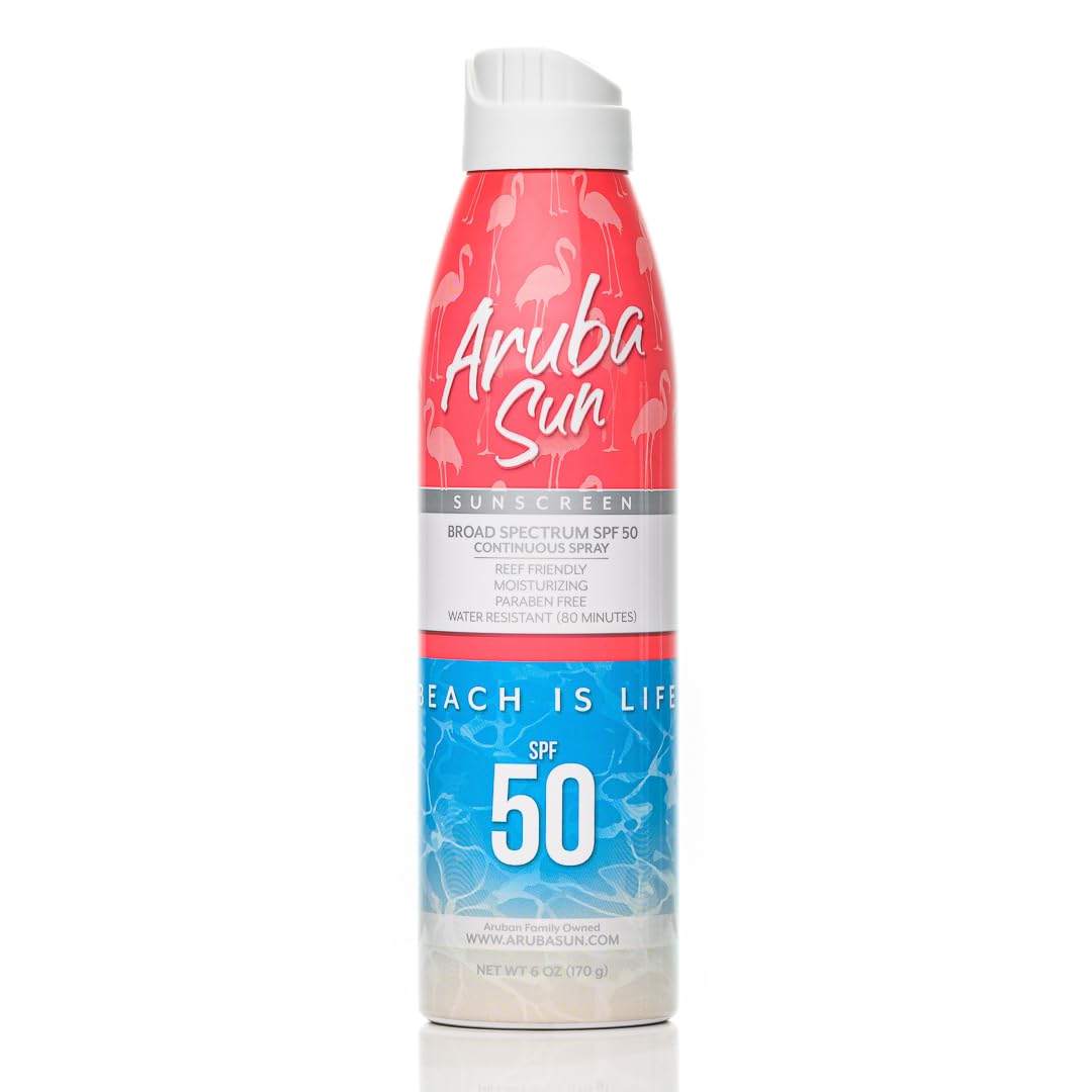Spf 50 Sunscreen Spray | Aruba Reef Act Compliant No 67 Octinoxate & Oxybenzone Free | 6 Oz, Water-Resistant, Non-Greasy, Broad Spectrum Uva/Uvb Sunscreen