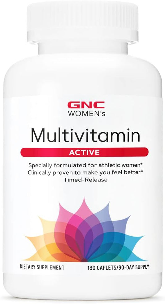 Gnc Women'S Active Multivitamin | Supports An Active Lifestyle | 30+ Nutrient Formula | Promotes Bone & Joint Health, Helps Energy Production | Clinically Studied Daily Vitamin | 180 Caplets