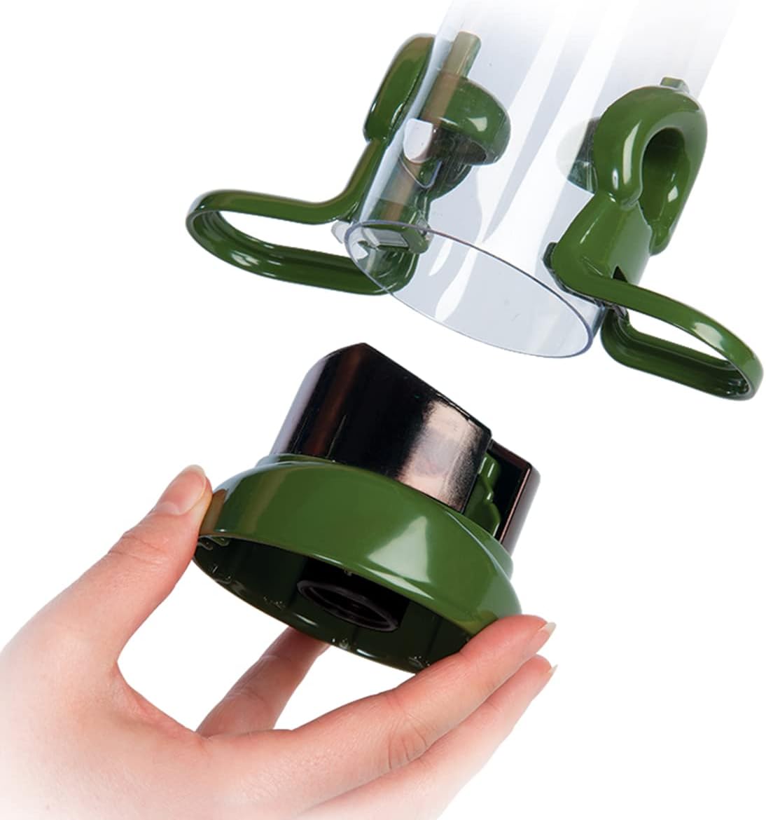 Medium Metal Bird Feeder for Garden and Wild Birds - Jacobi Jayne® Ring-Pull® Click Medium Seed Feeder, Green - Heavy Duty Metal Bird Feeder Perfect for Offering Seed Blends and Mixes :Garden