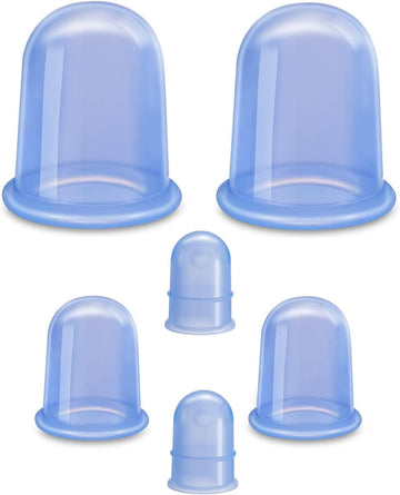 SHKIBY Silicone Cupping Therapy Sets (6-Pc Kit) - Included 2 Pcs Facia