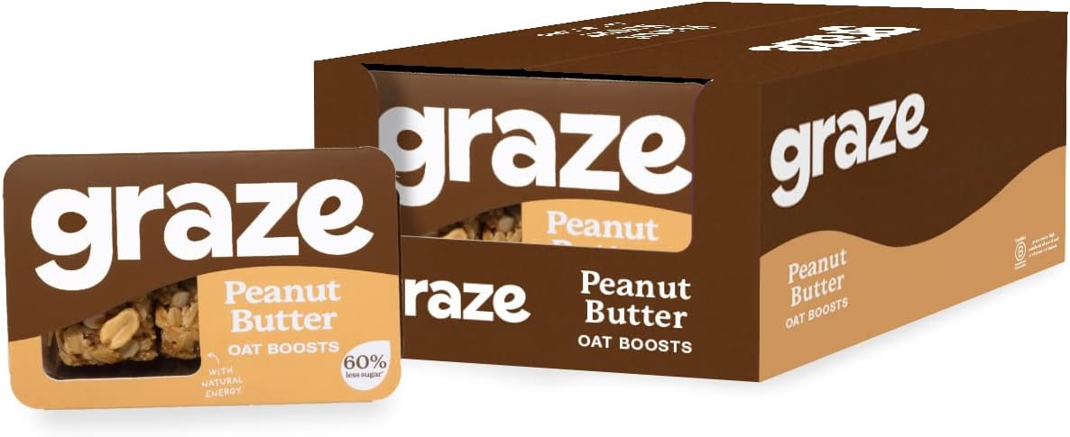 Graze Peanut Butter Protein Flapjacks Oats Bars Snacks -9X50G- (Pack Of 9)