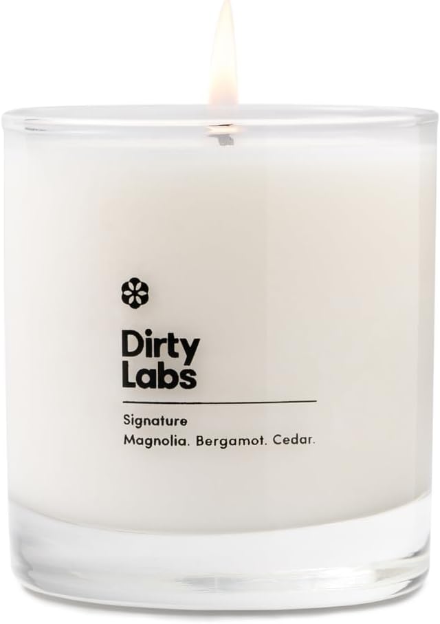 Dirty Labs | Signature Scent | Eco-Friendly Soy Wax Candle | Magnolia. Bergamot. Cedar. | Luxe Home Candle | Vegan, Non-Toxic, Made In Usa