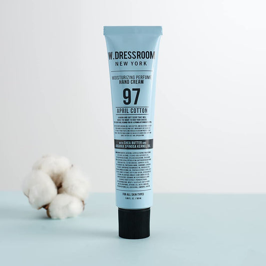 W.Dressroom No.97 April Cotton Moisturizing Hand Cream For Dry Hands, Non-Greasy Korean Hand Lotion & Hand Care For Women With Hydrating Formula, Travel Size (1.69 Fl Oz)