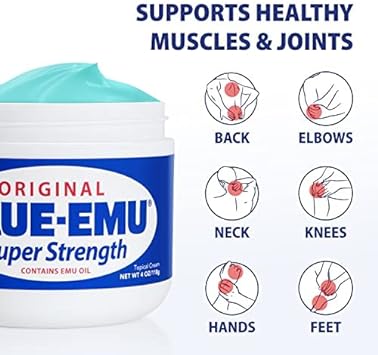 Blue Emu Muscle and Joint Deep Soothing Original Analgesic Cream, 2 Pack, 4oz : Health & Household
