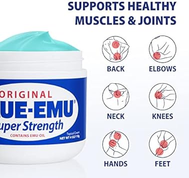 Blue-Emu Original Super Strength Cream, Soothing Muscle & Joint Support, 3 Oz : Health & Household