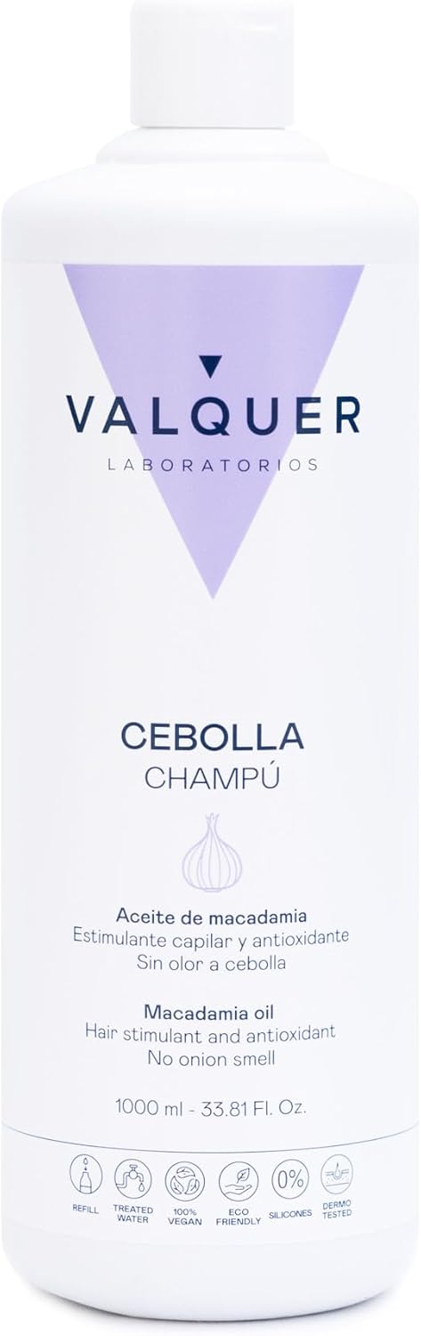 Valquer - Onion Shampoo. Effective In The Treatment Of Oily Hair, With Stimulant, Antioxidant And Purifying Activity. For All Types Of Hair - 500 Milliliters
