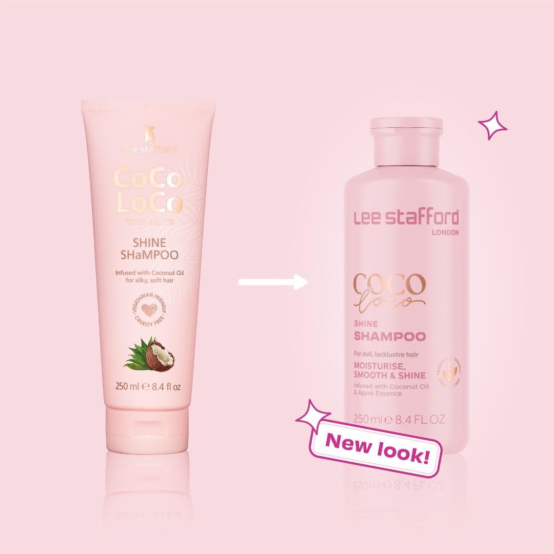 Lee Stafford Shine Shampoo | Coco Loco - Best Moisturizing Lightweight Shampoo for Dry, Dull Hair, Radiant High Gloss Sleek Silk Shiny Finish, Packed with Coconut Oil for Rich Moisture, 250 ml : Amazon.co.uk: Beauty