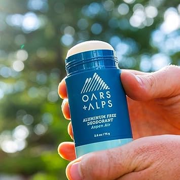 Oars + Alps Aluminum Free Deodorant for Men and Women, Dermatologist Tested and Made with Clean Ingredients, Travel Size, Aspen Air, 3 Pack, 2.6 Oz Each