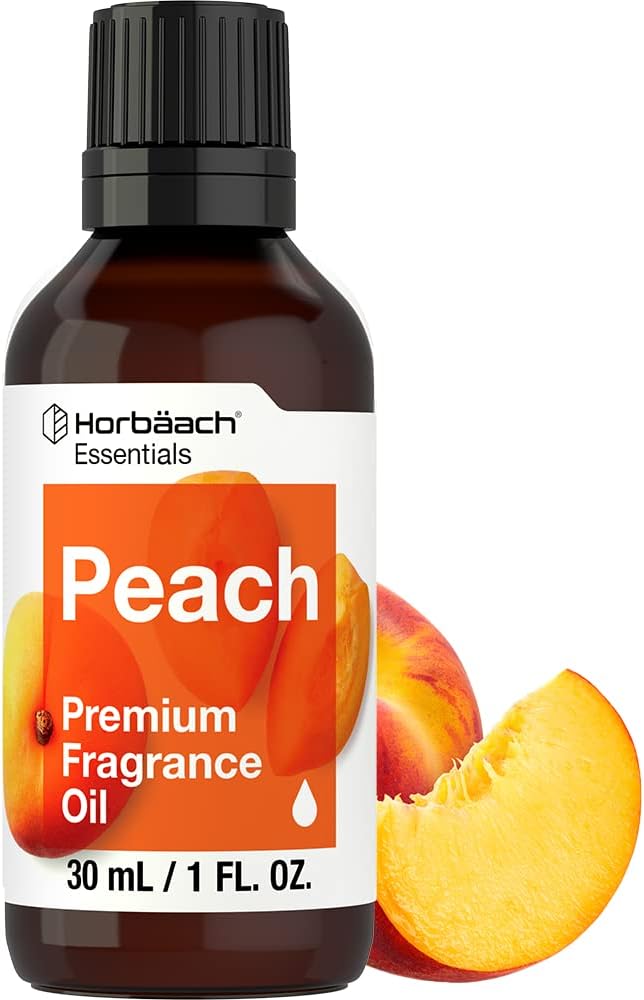 Horbäach Peach Fragrance Oil | 1 fl oz (30ml) | Premium Grade | for Diffusers, Candle and Soap Making, DIY Projects & More