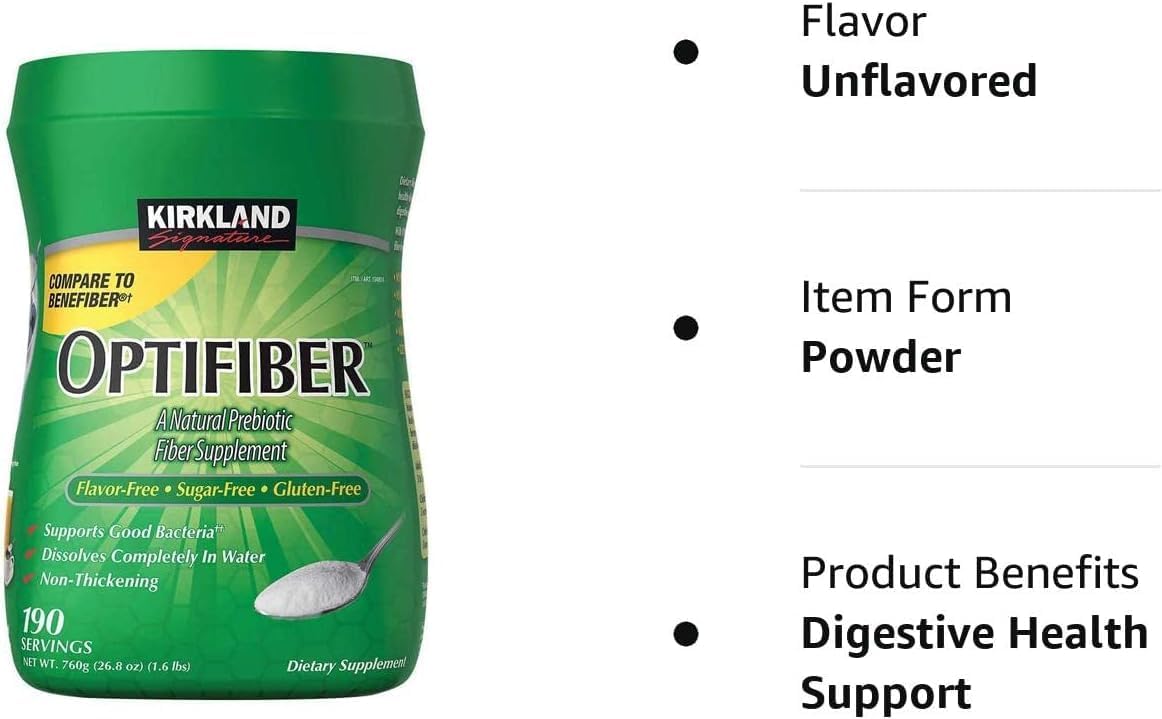 Kirkland Signature OptiFiber Powder, Fiber Supplement, 25.6 Ounce (190 Servings)