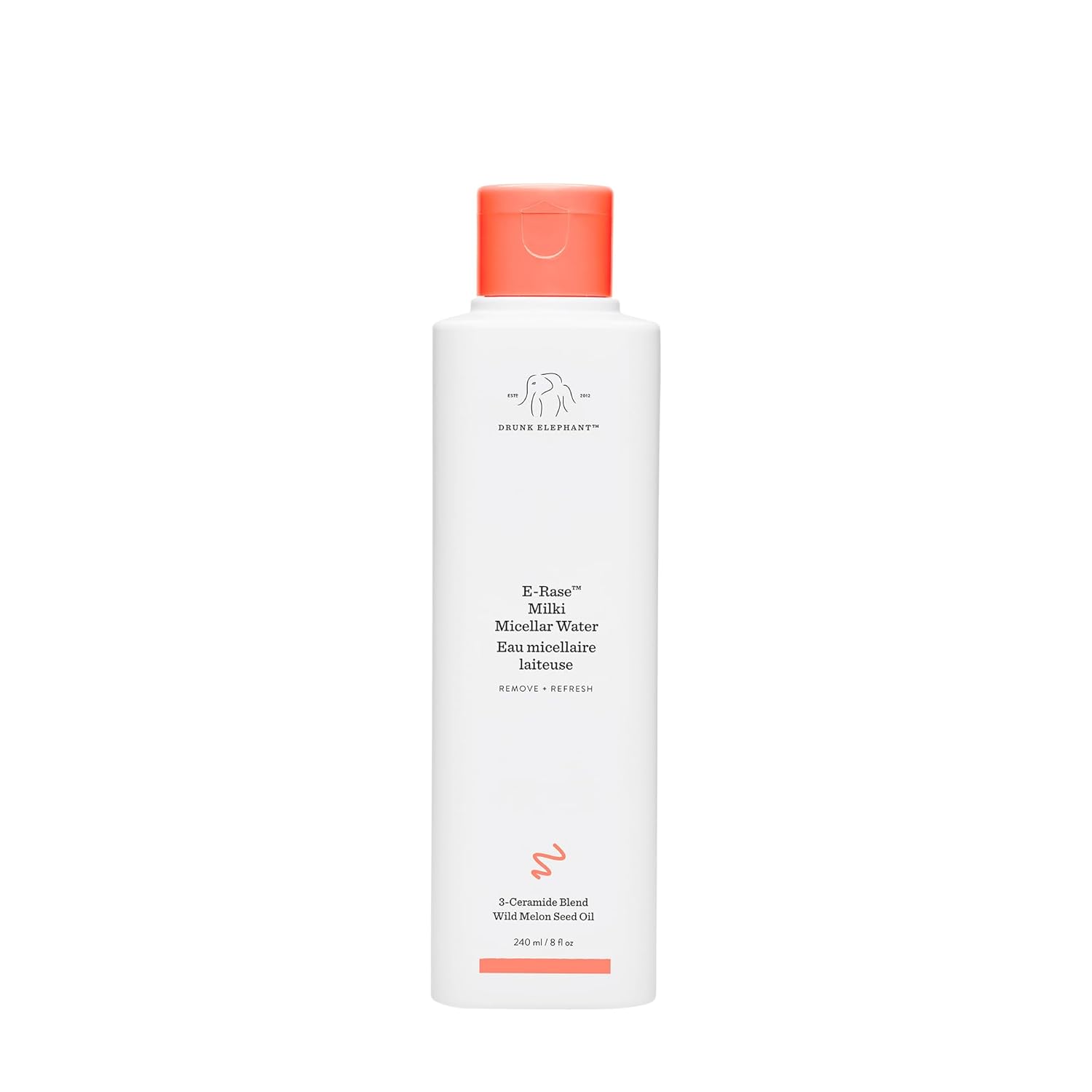 Drunk Elephant E-Rase Milki Micellar Water - 240 Ml/8 Fl Oz - Mild No-Rinse Formula - Clean Clinical Skincare - Cruelty-Free - Dermatologist-Tested - Free Of Essential Oils, Silicones, And Fragrance