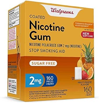 Walgreens Fruit Flavor Coated 2 Mg Nicotine Sugar Free Gum 160 Pieces