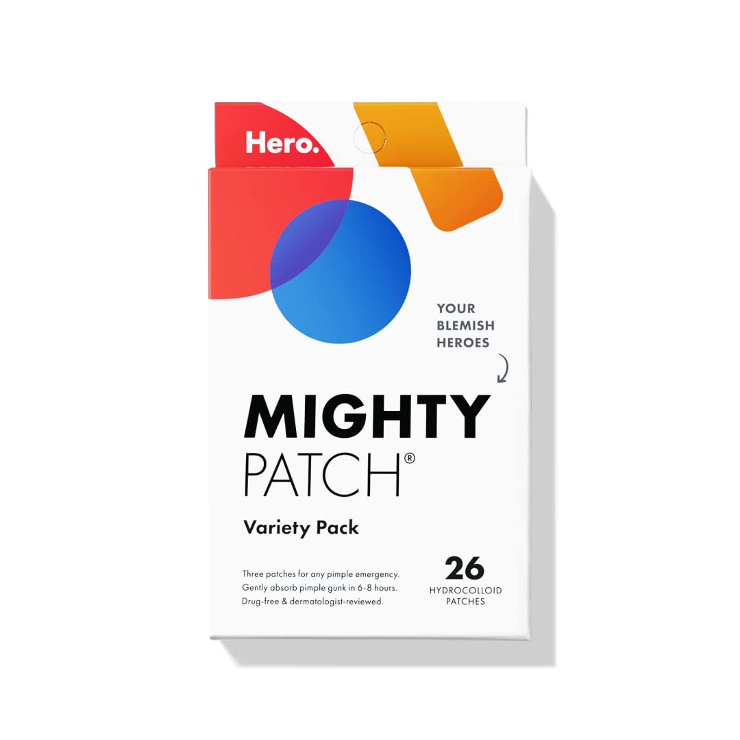 Hero Cosmetics Mighty Patch™ Variety Pack - Hydrocolloid Acne Pimple Patches For Covering Zits And Blemishes, Spot Stickers For Face And Skin (26 Count)