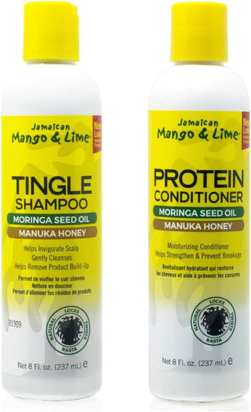Jamaican Mango And Lime Tingle Shampoo And Protein Conditioner Twin Pack (2X237Ml) - Tea Tree Extracts, Manuka Honey And Moringa Seed Oil. No Parabens. No Sulphates. No Petrolatum