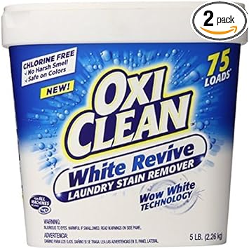 Oxiclean White Revive Powder Laundry Stain Remover, 5 Pound (Pack of 2) : Health & Household